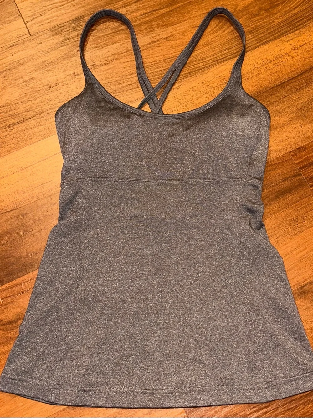 ALO Yoga Dark Gray Strappy Bra Support Camisole Tank Top XS S